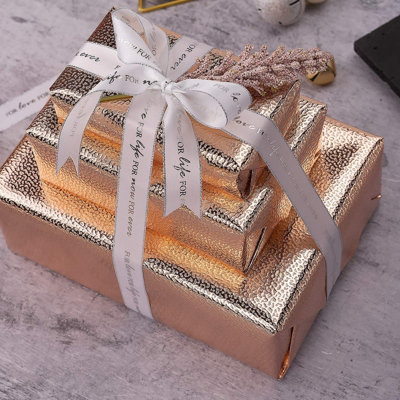 WRAPAHOLIC 30 Inch Rose Gold Wrapping Paper Roll - Jumbo Roll Sparkle Rose Gold with Colorful Shine for Birthday, Holiday, Wedding, Baby Shower Wrap - 30 inch x 16.5 feet - Image 5